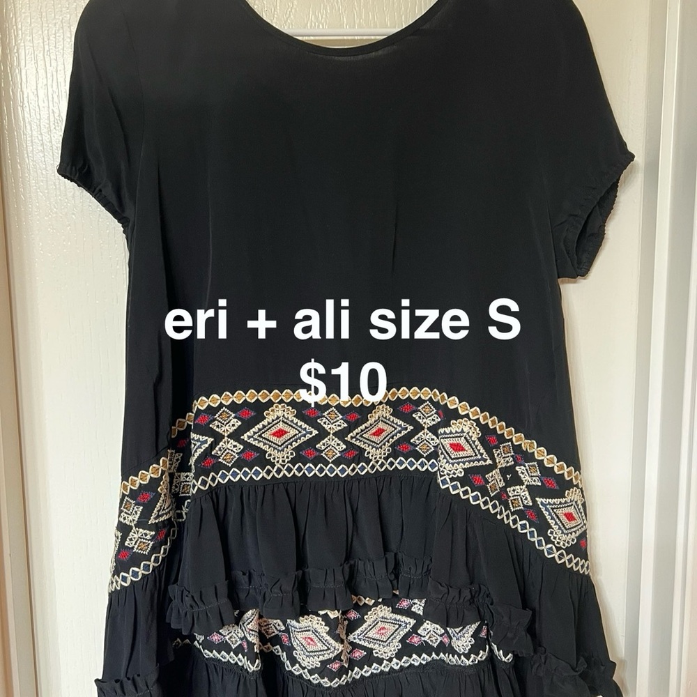 Anthropologie Black Geometric Blouse